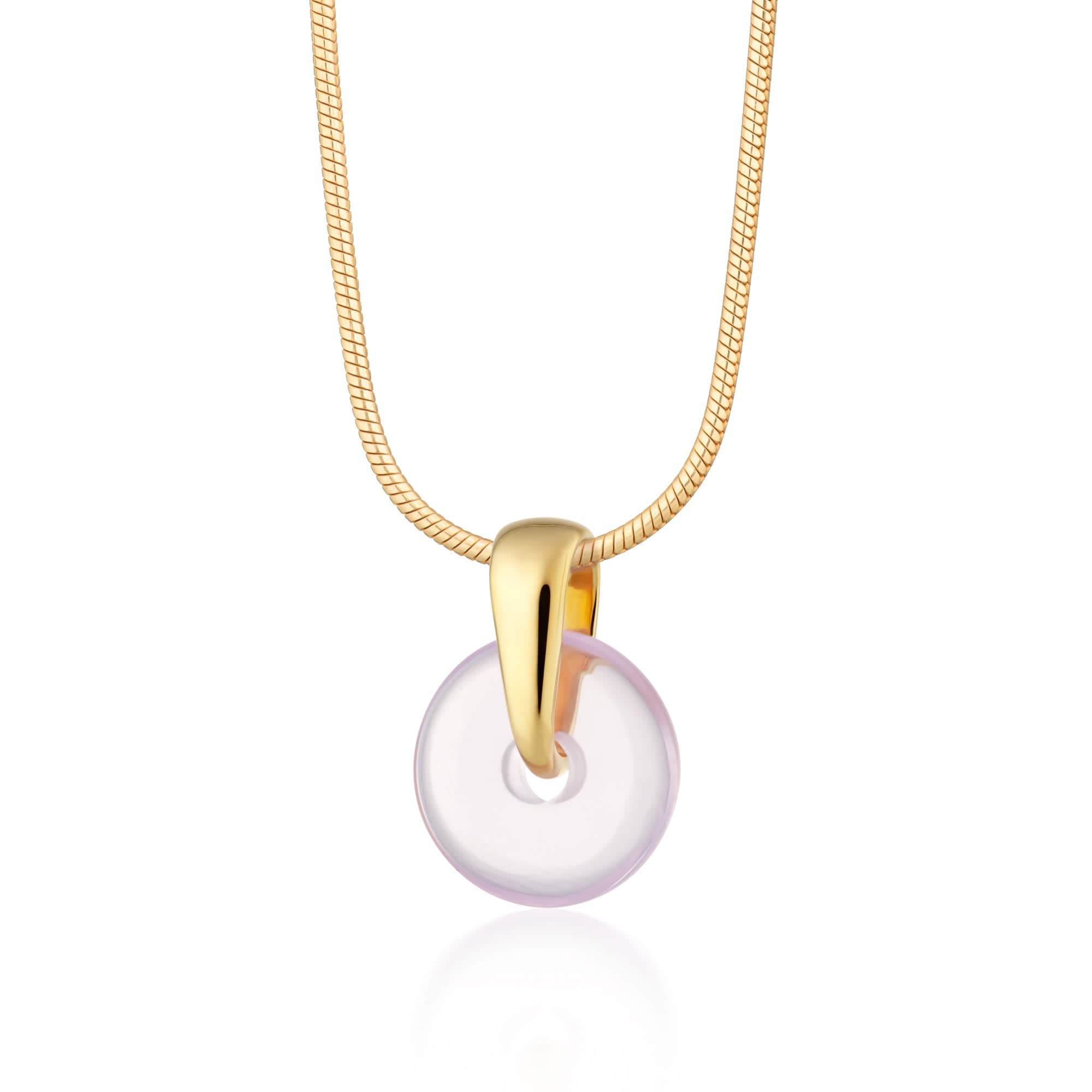 Gold Plated Red Spinning Disc Necklace