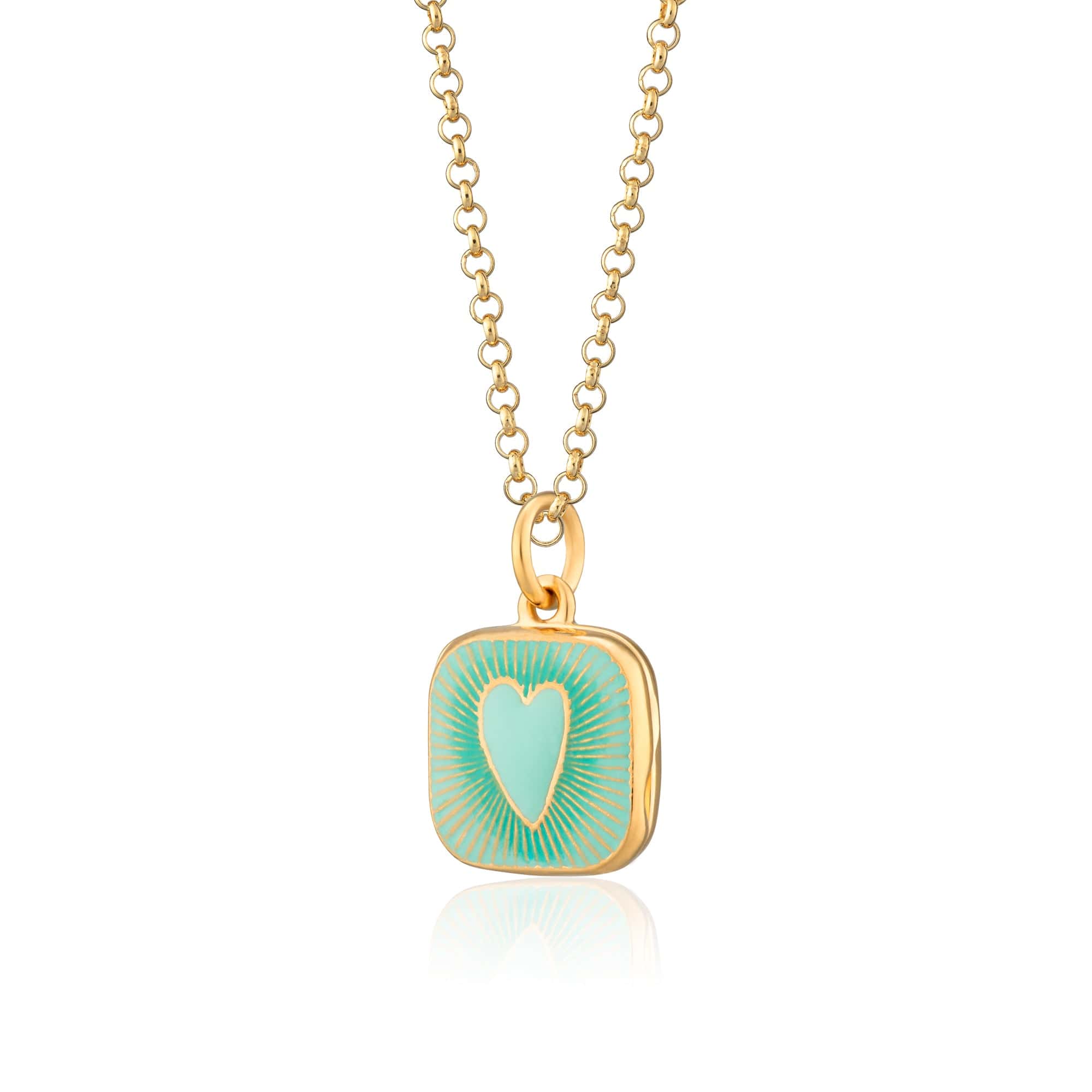 Gold Plated Turquoise Middle Locket Necklace