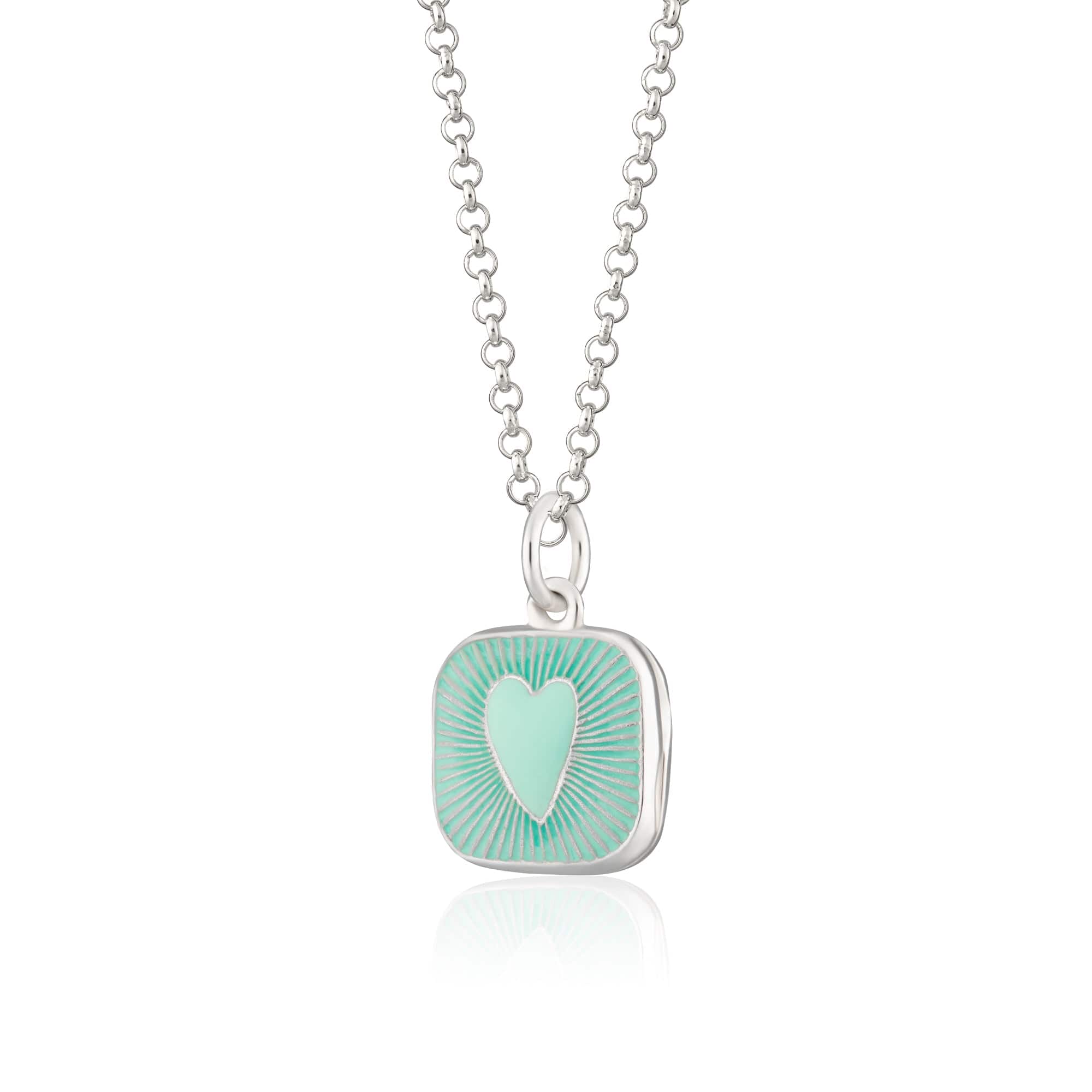Silver Turquoise Center Locket Necklace
