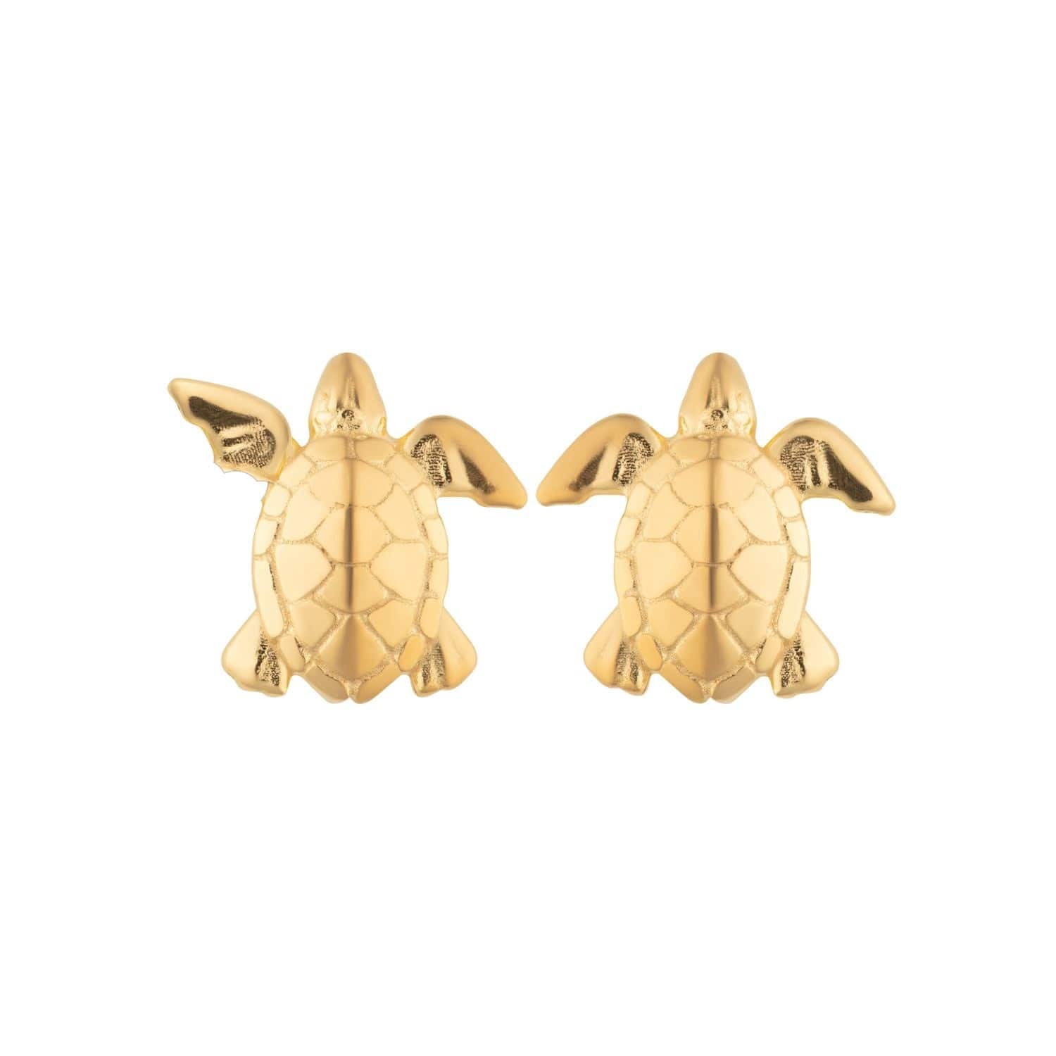 Gold Plated Turtle Stud Earrings