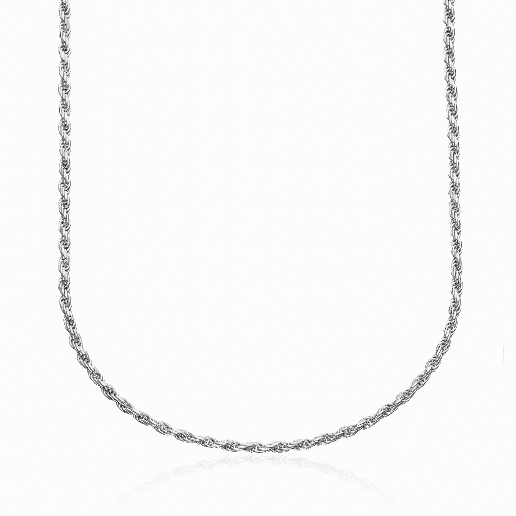 Silver Twisted Rope Chain Necklace