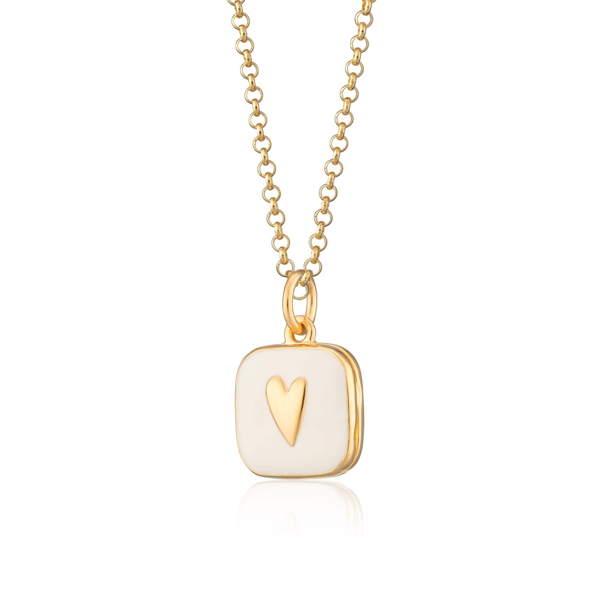 Gold Plated White Middle Locket Necklace