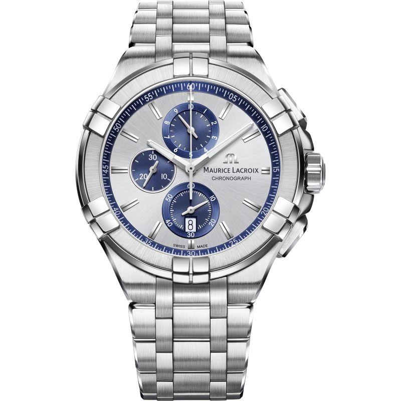Maurice Lacroix ‘Aikon’ Silver Stainless Steel Chronograph Swiss Mens Watch