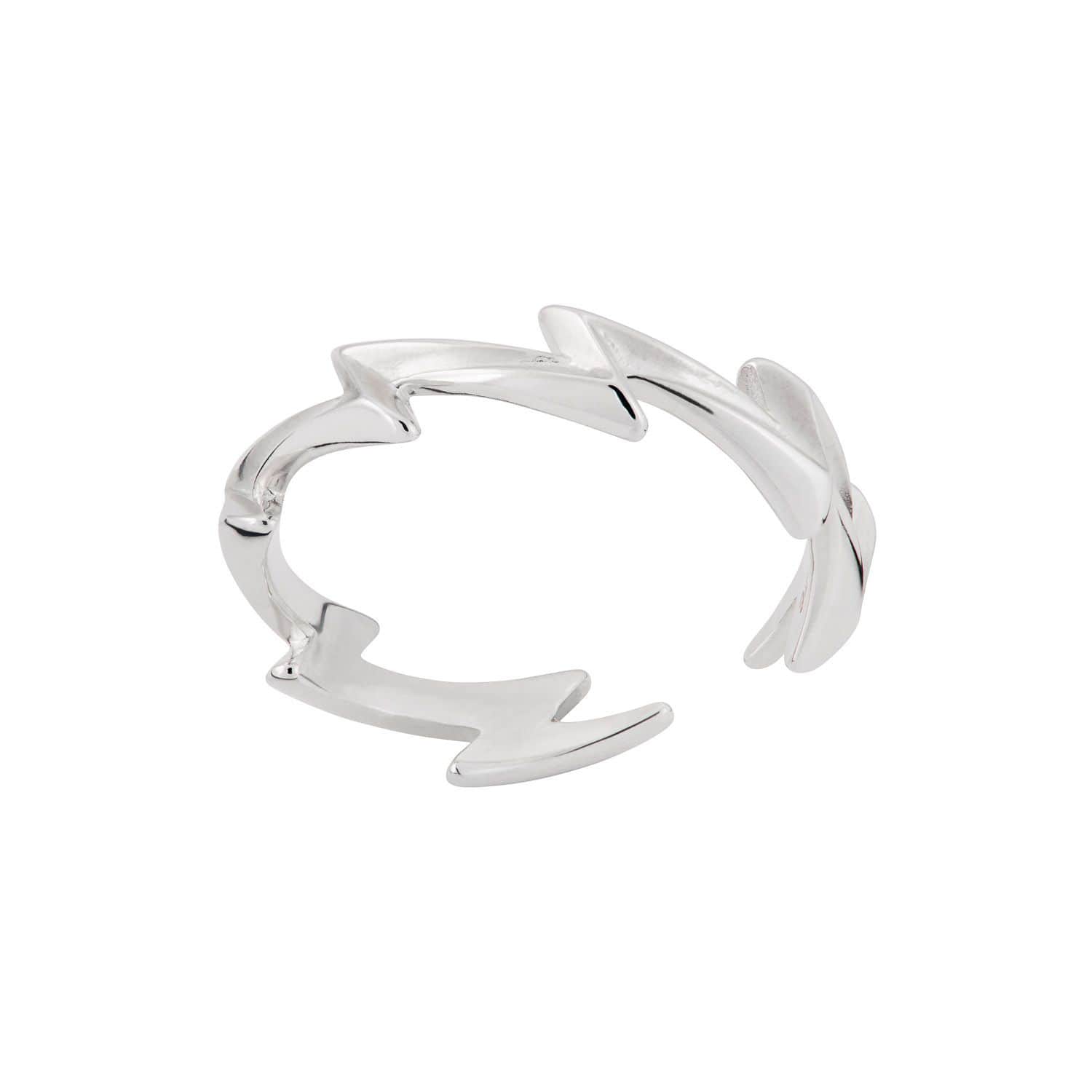 Silver Lightning Bolt Stacking Ring - Image 2