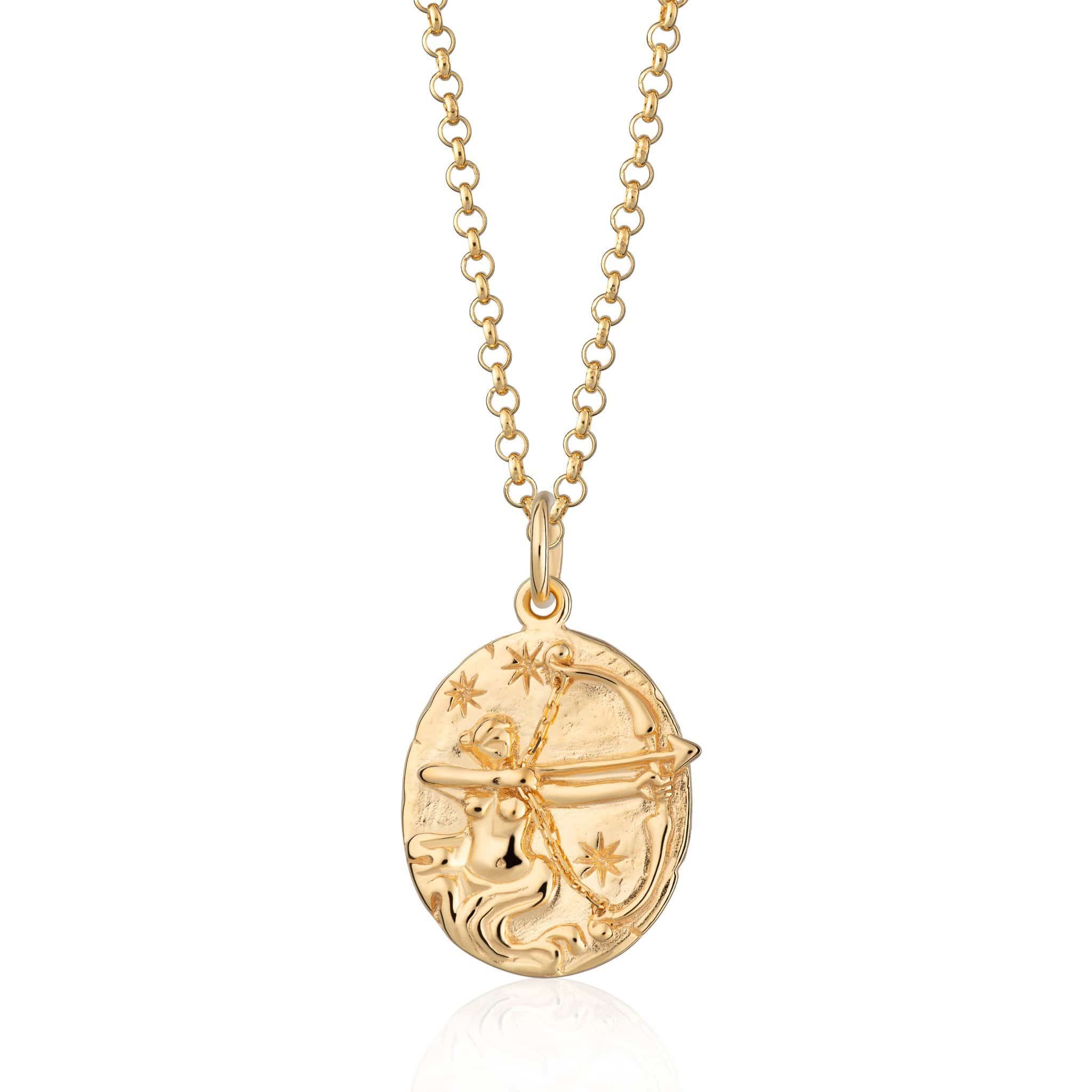 Gold Plated Sagittarius Zodiac Necklace