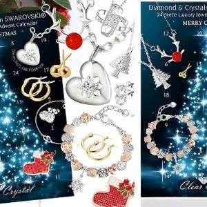 1 or 2 Swarovski Crystal Jewellery Advent Calendars – 2 Colours