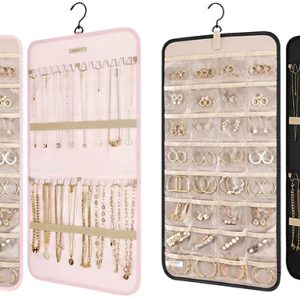 Jewellery Hanging Storage Roll Bag with Hanger – 2 Sizes & 2 Colours