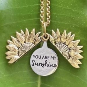 Hidden Message Sunflower Locket Necklace