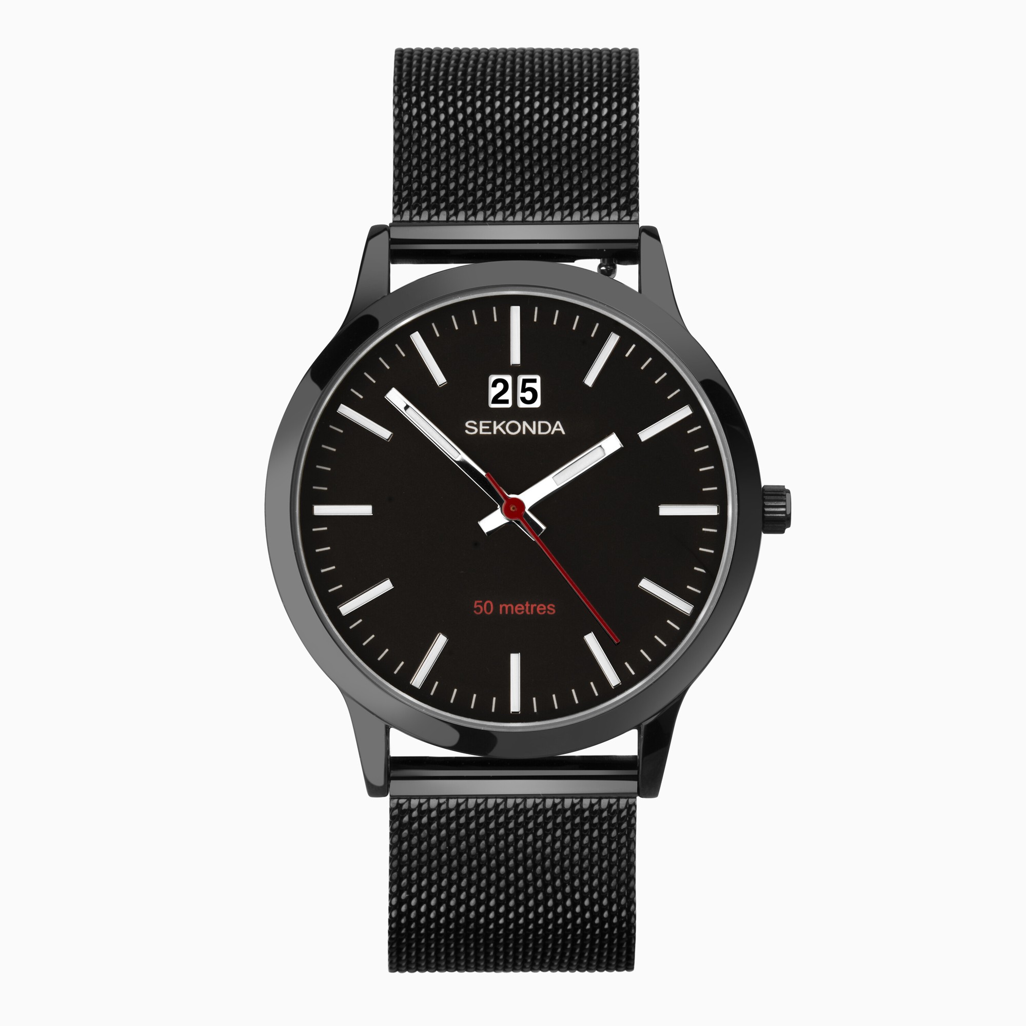 Sekonda Sekonda Nordic Men’s Watch | Black Case & Stainless Steel Mesh Bracelet with Black Dial | 1942