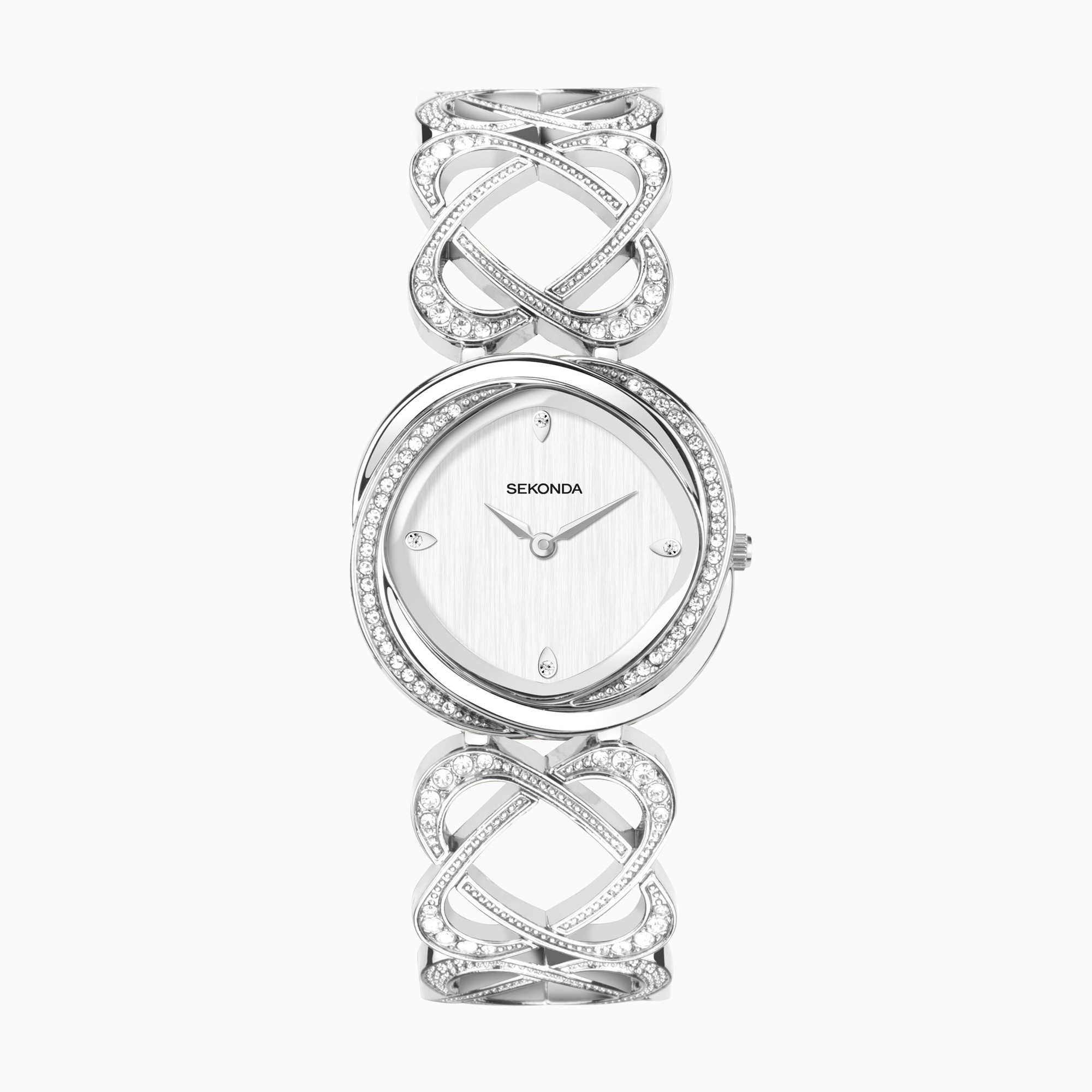 Sekonda Sekonda Hidden Hearts Ladies Watch | Silver Case & Alloy Bracelet with Silver Dial | 40507