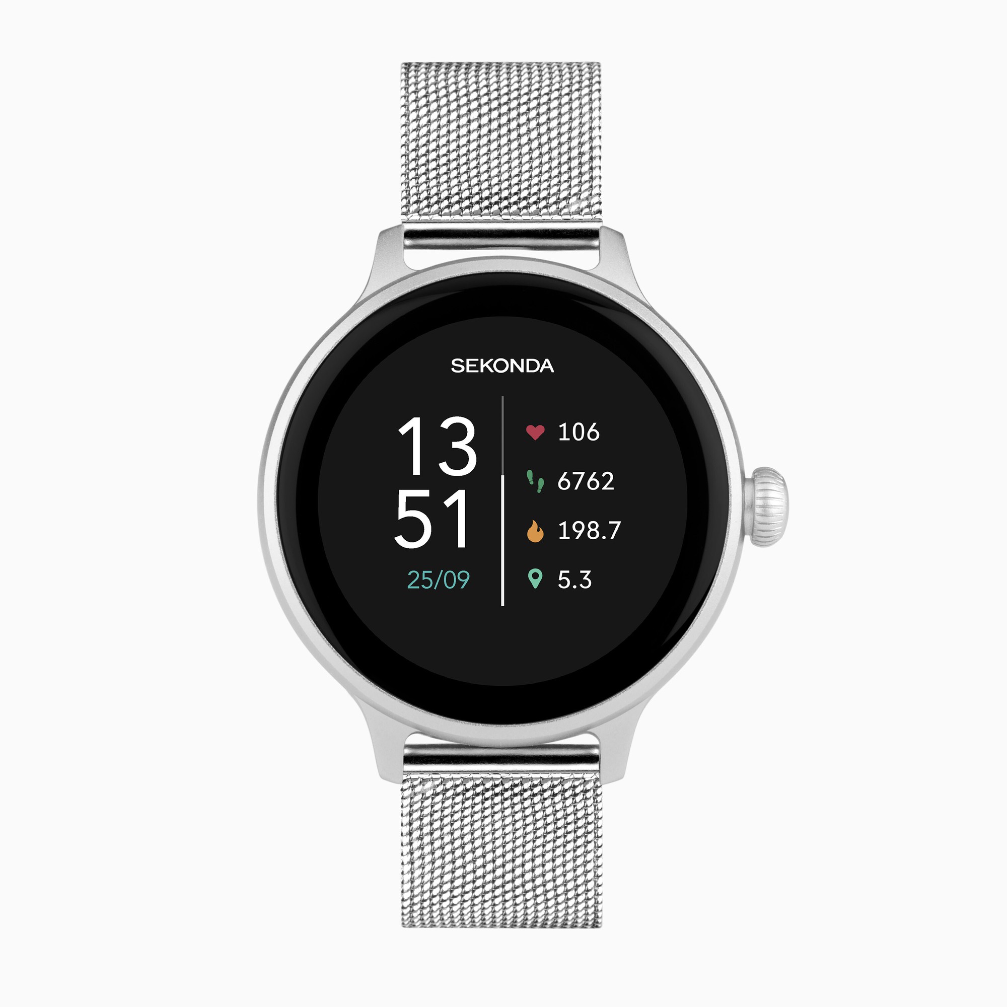 Sekonda Sekonda Connect Smart Watch | Silver Alloy Case & Stainless Steel Mesh Bracelet | 40624