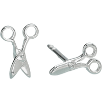 Silver Scissor Stud Earrings