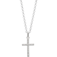 Silver Pass Necklace with Crystals
