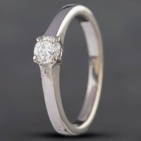 Pre-Owned 18ct White Gold 0.25ct Brilliant Cut Diamond Solitaire Ring 4158880