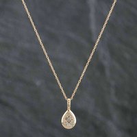 Pre-Owned 9ct Yellow Gold 0.16ct Brilliant Cut Diamond Pendant & 18 Inch Prince Of Wales Chain 43140116