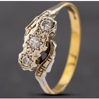 Pre-Owned 9ct Yellow Gold Brilliant Cut Diamond Round Cluster Ring 415801179
