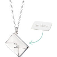 Engraved Silver Envelope Necklace with Insert