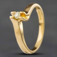 Pre-Owned 18ct Yellow Gold 0.05ct Diamond Twist Solitaire Ring 41381023