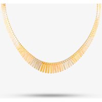 Pre-Owned 18ct Three Colour Gold Patterned Graduated 16 Inch Necklace 41041003