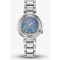 Citizen L Arcly Eco Drive Mother Of Pearl Diamond Floral Blue Watch EM1110-56N