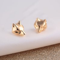 Gold Plated Fox Stud Earrings