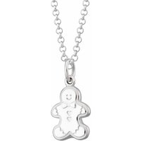 Silver Gingerbread Guy Necklace