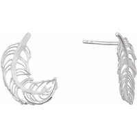 Silver Feather Stud Earrings