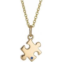 Forged 9 Carat Gold Jigsaw Necklace With Sapphire