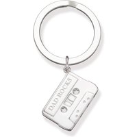 Engraved Silver Cassette Tape Key Ring