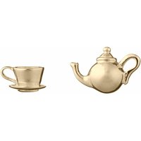 Gold Plated Teapot and Teacup Stud Earrings