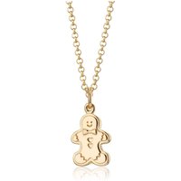 Gold Plated Gingerbread Guy Biscuit Necklace