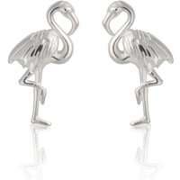 Silver Flamingo Stud Earrings
