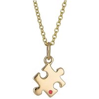 Cast 9 Carat Gold Jigsaw Necklace With Ruby