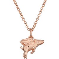 Rose Gold Plated Flying Pig Necklace, Restricted Version