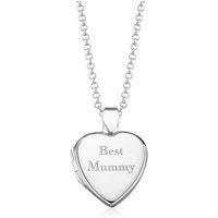 Engraved Silver Massive Middle Locket Necklace