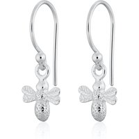 Silver Bee Hook Earrings