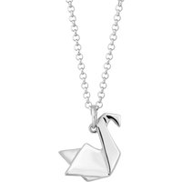 Silver Origami Swan Necklace