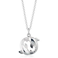 Silver Koi Fish Pisces Zodiac Necklace