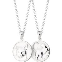 Silver Cat Heads and Tails Necklace