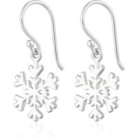 Silver Snowflake Hook Earrings