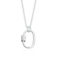 Silver Oval Carabiner Attraction Collector Necklace