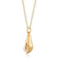 Gold Plated Hand and Pearl Necklace