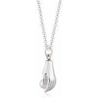 Silver Hand and Pearl Necklace