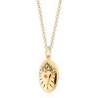 Gold Plated Flaming Middle Locket Necklace