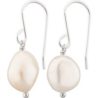 Silver Baroque Pearl Hook Earrings