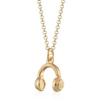 Gold Plated Headphones Necklace