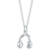 Silver Headphones Necklace