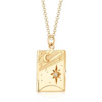 Gold Plated Celestial Locket Necklace