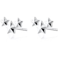 Silver Big name Cluster Stud Earrings