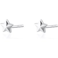 Silver Faceted Superstar Stud Earrings
